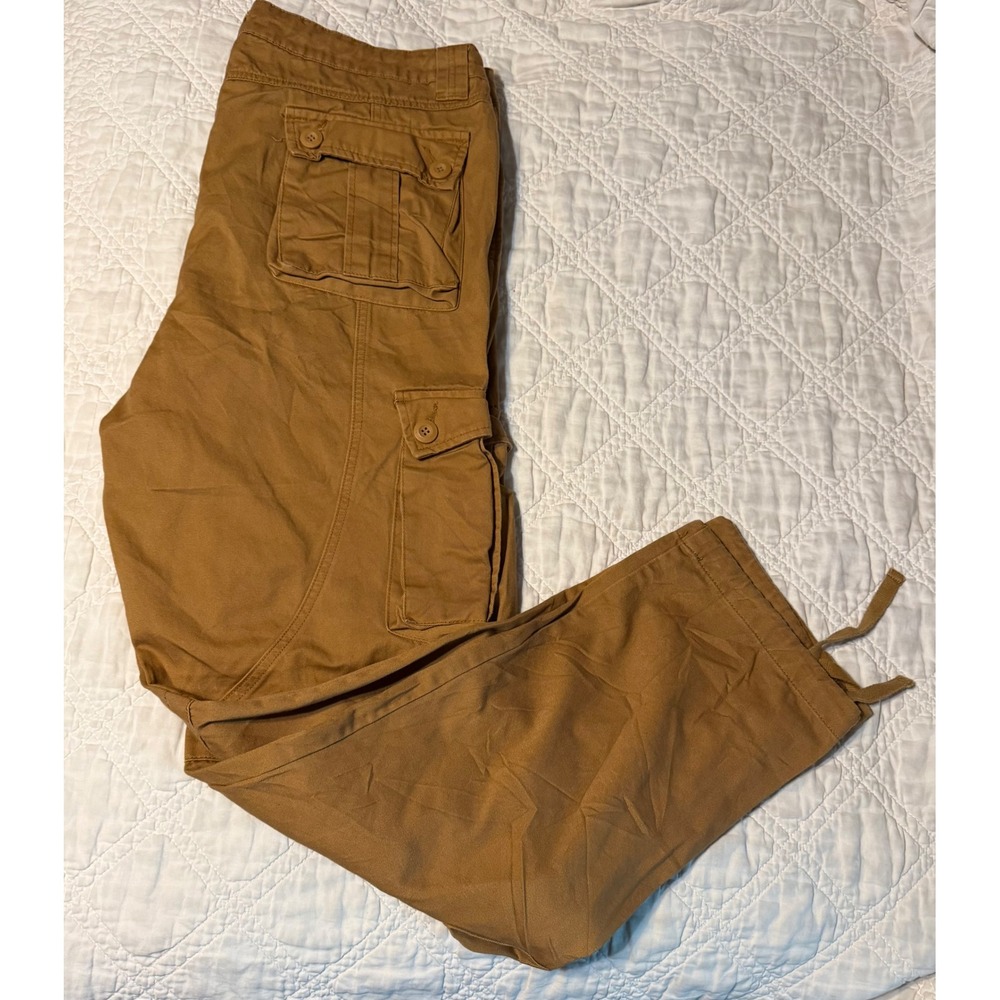 Matchstick Paratrooper Pants Mens 42 Brown Cargo Multi-Pocket Cotton Twill